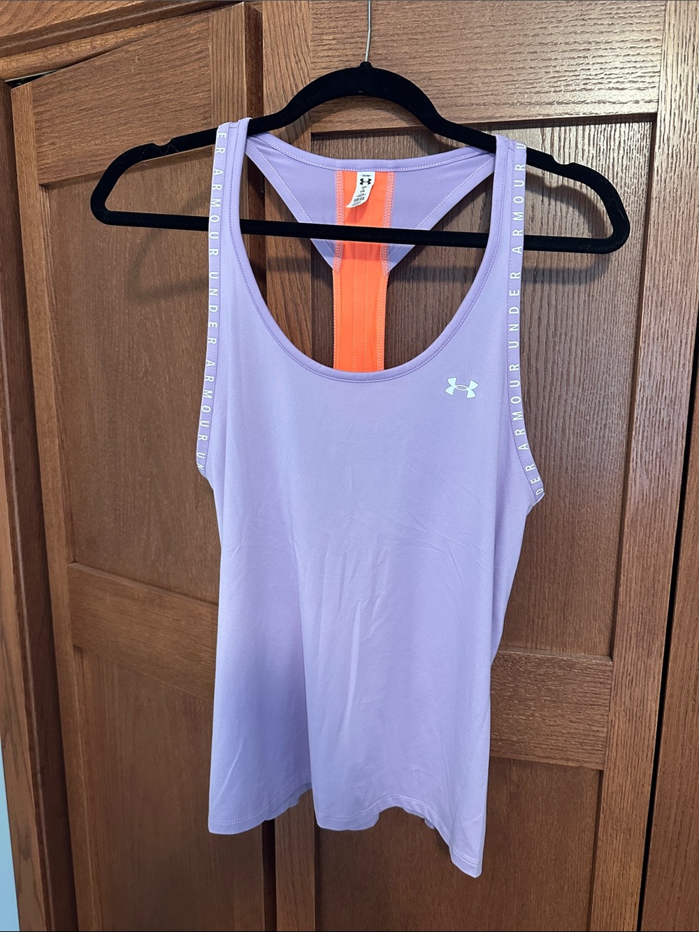 Under Armour Lavender Racerback Tank with Orange Accent - size Small P.